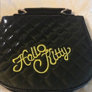 Hello Kitty Black Quilted Mini Bag with Yellow Embroidery